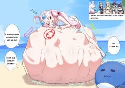 ayane_(blue_archive) blue_archive hoshino_(blue_archive) laying_on_stomach mass_vore multiple_prey nonomi_(blue_archive) same_size_vore serika_(blue_archive) shiroko_(blue_archive) sleeping sleeping_pred soft_vore struggling struggling_prey teeradonss unwilling unwilling_prey unwilling_vore vore vore_belly