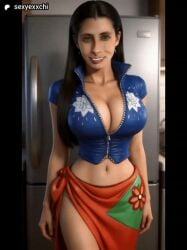 3d ai_generated animated animated_gif animation bikini black_bikini black_bra black_hair bra female female_focus female_only gif long_hair nico_robin one_piece semi_nude sexyexxchi smile solo