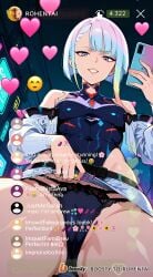 ai_generated cheating cheating_female cheating_girlfriend cheating_wife covered_nipples cyberpunk cyberpunk:_edgerunners cyberpunk_2077 cyberpunk_clothes cyberpunk_girl dirty_talk female from_below lingerie looking_at_another looking_at_partner looking_at_viewer lucyna_kushinada medium_breasts mommy naughty naughty_face naughty_girl naughty_smile neon netorare nsfw ntr outfit pose seductive seductive_body seductive_expression seductive_eyes seductive_female seductive_look seductive_mouth seductive_pose seductive_smile sexy sexy_armpits sexy_body sexy_clothing sexy_dress sexy_female sexy_pose short_hair skirt skirt_lift skirt_up stream streamer streaming sweat sweaty sweaty_body tagme thick_thighs thighs video voice voice_acted