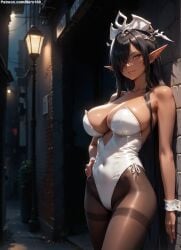 1girls 2d ai_generated areolae bunny_ears bunny_girl bunnysuit chest cleavage curvy curvy_figure cute cute_face dark-skinned_female dark_elf dark_skin detailed elf elf_ears elf_female elf_girl eyelashes eyeshadow female female_only fit fit_female focus hair high_quality huge_breasts kuroinu_~kedakaki_seijo_wa_hakudaku_ni_somaru~ legs lips lipstick makeup mascara nero100 olga_discordia playboy_bunny pointy_ears posing seductive seductive_look sexy_pose sidelocks stable_diffusion tagme thighs thin_waist yellow_eyes