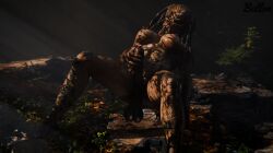 1futa 3d alien alien_futa blender exhibitionism foreskin forest futa_yautja futanari masturbation nude solo wilderness yautja