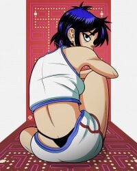 asian asian_female ass back_view female female_focus female_only gorillaz harrisartz japanese japanese_female noodle_(gorillaz) noodle_(pac-man) panties