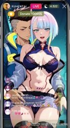 ai_generated cheating cheating_female cheating_girlfriend cheating_wife covered_nipples cyberpunk cyberpunk:_edgerunners cyberpunk_2077 cyberpunk_clothes cyberpunk_girl dirty_talk female from_below lingerie looking_at_another looking_at_partner looking_at_viewer lucyna_kushinada medium_breasts mommy naughty naughty_face naughty_girl naughty_smile neon netorare nsfw ntr outfit pose seductive seductive_body seductive_expression seductive_eyes seductive_female seductive_look seductive_mouth seductive_pose seductive_smile sexy sexy_armpits sexy_body sexy_clothing sexy_dress sexy_female sexy_pose short_hair skirt skirt_lift skirt_up stream streamer streaming sweat sweaty sweaty_body tagme thick_thighs thighs video voice voice_acted