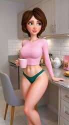 ai_generated aunt_cass big_hero_6 breasts cass_hamada crop_top marvel panties thighs