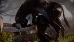 3d animated big_balls big_breasts doggy_style donkey equine equine_penis eyeliner eyeshadow female_on_feral femsub fence feral feral_dominating_human feral_on_female feral_on_human feral_penetrating feral_penetrating_human hanging_breasts horsecock human_female human_on_feral human_penetrated large_breasts leaning_on_object no_sound outdoors pale-skinned_female pants_down srvn submissive_human tagme vaginal_penetration video wip zoophilia