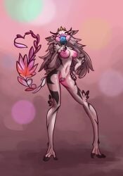 absurd_res alexsavenije anthro areola avian avian_demon biped bird breasts colored crown feathered_tail feathers female fingers food front_view full-length_portrait genitals grey_eyes grey_hair hair hand_on_hip headgear heart_tail hellaverse helluva_boss hi_res holding_object humanoid_genitalia humanoid_hands humanoid_vulva long_hair looking_at_viewer looking_down low-angle_view medium_breasts navel nipples non-mammal_breasts non-mammal_navel non-mammal_nipples nude nude_anthro nude_female popsicle portrait pose pubes red_sclera shaded shadow simple_background solo standing stella_(helluva_boss) tail vulva