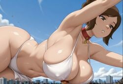 1girls ai_generated ass avatar_the_last_airbender big_ass big_breasts big_butt bikini breasts brown_hair brown_hair_female brunette_hair building buildings city clothed clothed_female female female_focus female_only giant_female giant_woman giantess giga_giantess large_ass large_boobs large_breasts large_butt laying_on_stomach light-skinned_female light_skin memesrus1234 nickelodeon nicktoons solo solo_female solo_focus swimsuit swimwear thick_thighs thighs ty_lee western_cartoon white_bikini white_swimsuit white_swimwear