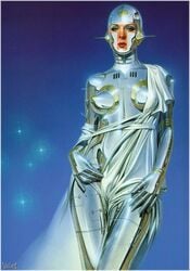 cyborg female hajime_sorayama pinup robot shiny skimpy solo technofilia