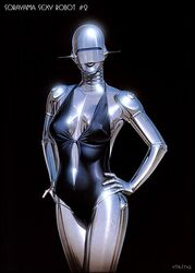 bikini female hajime_sorayama robot sexy_robot_(hajime_sorayama) shiny skimpy solo technofilia