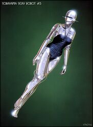 bikini female hajime_sorayama robot sexy_robot_(hajime_sorayama) shiny skimpy solo technofilia