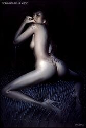 ass female hajime_sorayama looking_back nude solo spikes