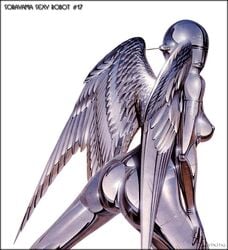 ass female hajime_sorayama nude pinup robot sexy_robot_(hajime_sorayama) shiny solo technofilia wings