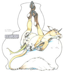 anus closed_eyes crotchboob crotchboobs dragon drool ecmajor equustra female feral_unbirthing_feral hooves horns in_pussy legs_up on_back penetration saliva scalie spreading unbirthing vaginal_penetration vore