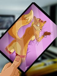 anthro canine female fox fur furry h-yena nude photo photo_(object) solo