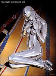 female hajime_sorayama nude pinup robot sexy_robot_(hajime_sorayama) shiny solo technofilia