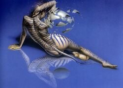 ass ass equine female hajime_sorayama inexplicable_exploding_egg nude pinup solo zebra