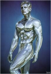 1boy hajime_sorayama male male_only muscles nude pinup robot shiny solo technofilia