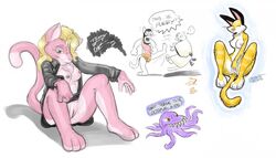 300 anthro bottomless chest_tuft collaboration feline female final_fantasy fingering fur furry joshua_frinkle lexi masturbation nude open_clothes open_shirt opencanvas portzebie shirt sketch sparta topless ultros video_games