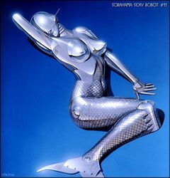 female hajime_sorayama hybrid mermaid nude pinup robot sexy_robot_(hajime_sorayama) shiny solo technofilia