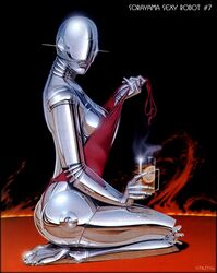 1girls female hajime_sorayama nude pinup robot sexy_robot_(hajime_sorayama) shiny skimpy solo sun technophilia