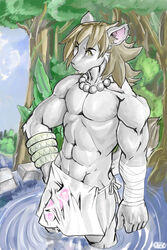 1boy 2007 anthro bulge feline fur furry loincloth male male_only matoc nude solo underwear