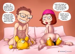 2018 american_dad bear both_sexes_in_same_situation brown_hair commission cowgirl_position crossover digital_media_(artwork) english english_text eyewear family_guy female fox glasses headwear human male meg_griffin onahole pale_skin plushie plushophilia recording sex_toy shadow2007x steve_smith strap-on strapon teddy_bear uncensored