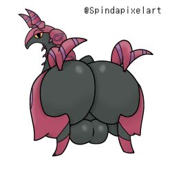 1:1 2020 ass axoarts backsack balls big_balls big_butt black_body black_eyes butt_focus feral generation_5_pokemon genitals huge_butt looking_at_viewer looking_back looking_back_at_viewer male markings multicolored_body nintendo nude pokemon pokemon_(species) quadruped rear_view red_body scolipede simple_background solo spindapixelart two_tone_body video_games white_background yellow_sclera