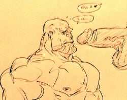 balls bara big_balls big_penis boner erection gay imminent_oral male male_only marvel monochrome muscles muscular penis purple_body purple_skin staticlustdemons thanos wuffinarts