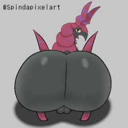 1:1 2020 ass axoarts backsack balls big_butt black_body black_eyes butt_focus feral generation_5_pokemon genitals grey_background huge_butt looking_at_viewer looking_back looking_back_at_viewer male markings multicolored_body nintendo pokemon pokemon_(species) quadruped rear_view red_body scolipede simple_background solo spindapixelart two_tone_body video_games yellow_sclera