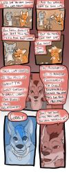 2016 anthro biped canid cobalt_(tatsuchan18) collar comic detailed_background dialogue english_text fenrir_(tatsuchan18) fur group hair hi_res male mammal onomatopoeia open_mouth sound_effects speech_bubble standing tatsuchan18 text text_box