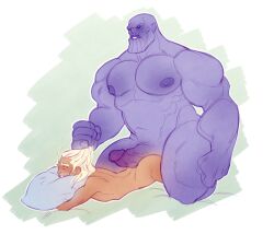 2boys adam_warlock bald bara beefy blonde_hair boner erection foreskin foreskin_folds gay hot_dogging humanoid humanoid_penis intact lean_muscle leelikessmut long_hair_male male male_nipples male_only marvel masculine mature_male muscles muscular_male nude_male pecs penis pulling_hair purple_skin retracted_foreskin shaved_crotch size_difference smooth_skinned_male thanos uncut veiny_penis