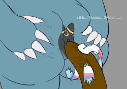 2boys after_vore anal anal_transformation anal_vore bodily_fluids claws eeveelution feces female gay group justwhite male male/male male_only nintendo pokemon pokemon_(species) ribbons scat snorlax sylveon text transformation trio umbreon video_games vomit vore