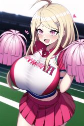 ai_generated akamatsu_kaede big_breasts breasts cheering cheerleader cheerleader_uniform danganronpa female female_only happy huge_breasts nai_diffusion new_danganronpa_v3 stable_diffusion tagme voluptuous