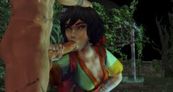 3d blowjob fellatio guzemberg kasumi_(paladins) night paladins public self_upload unseen_male_face