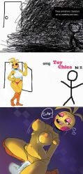 1girls animatronic anthro breasts clothing edit female five_nights_at_freddy's five_nights_at_freddy's_2 heart meme nipples omg_hi! pink_cheeks pink_eyelids pussy robot robot_girl sex tagme text toy_chica_(fnaf) zhenai