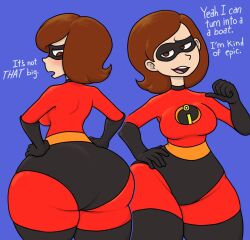 1girls ass big_ass big_breasts blush breasts brown_eyes brown_hair disney elastigirl female helen_parr hi_res huge_ass large_ass large_breasts milf pixar smooth_skin source_request superhero_costume superheroine text the_incredibles the_incredibles_2 thick_thighs thigh_boots thighs thunder_thighs vendant wide_hips