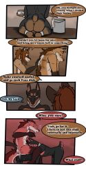 1:2 2017 9:18 anthro ass biped canid collar comic detailed_background dialogue english_text fellatio fenrir_(tatsuchan18) fur group hair hi_res male mammal open_mouth oral penile sex sitting spade_(tatsuchan18) speech_bubble tatsuchan18 text trio