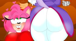 2girls 3barts amy_rose anthro ass big_ass blaze_the_cat bubble_butt cleaning clothing dat_ass dialogue english_text fat_ass feline female female_only hedgehog huge_ass large_ass sega sonic_(series) sonic_the_hedgehog_(series) sweeping text thick_thighs wide_hips