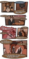 ♠ 1:2 2017 9:18 anthro biped canid collar comic detailed_background dialogue english_text fenrir_(tatsuchan18) fur group hair hi_res male mammal open_mouth sitting spade_(tatsuchan18) speech_bubble standing suit_symbol tatsuchan18 text trio