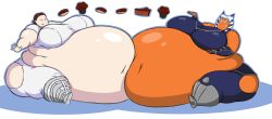 2girls ahsoka_tano alien belly_stuffing big_breasts breasts fat feeding female food huge_belly huge_breasts large_breasts mizz-brit morbidly_obese obese orange_skin overweight overweight_female padme_amidala ssbbw star_wars stuffed_belly stuffing thick_thighs togruta torn_clothes weight_gain