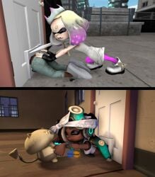 3d ass comic doggy_door hands_on_ass judd judd_(splatoon) marina_(splatoon) nintendo pearl_(splatoon) pushing pushing_in sfm source_filmmaker splatoon splatoon_(series) splatoon_2