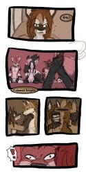 1:2 2016 9:18 anthro biped breasts canid closed_eyes cobalt_(tatsuchan18) collar comic daisy_(tatsuchan18) detailed_background dialogue english_text female fenrir_(tatsuchan18) fur group hair havoc_(tatsuchan18) hi_res hyaenid male mammal mink_(tatsuchan18) open_mouth sitting spade_(tatsuchan18) speech_bubble standing tatsuchan18 text