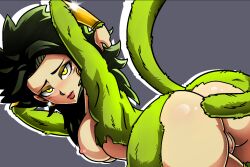 artist_name chigosenpai dragon_ball dragon_ball_super female_only female_saiyan green_fur kale saiyan_girl super_saiyan_4 tagme