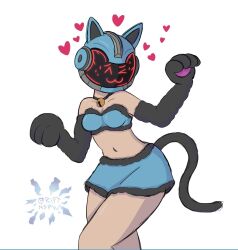 :3 cat_bell cat_ears cat_pose cat_tail female fortnite fortnite:_battle_royale hearts helmet_with_visor midriff paradigm_(fortnite) paw_gloves riftnsfw tagme thick_ass thick_thighs thighs winking