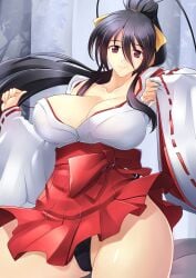 1girls akeno_himejima big_breasts breasts haganef high_school_dxd solo