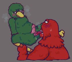 don't_hug_me_i'm_scared duck_guy_(dhmis) male male_only non-human oral oral_sex penis pollonube red_guy_(dhmis) source_not_archived tongue