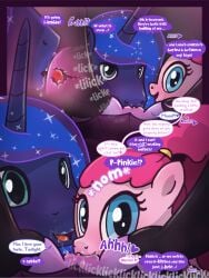 3:4 bisexual blue_body comic cunnilingus dialogue english_text equid equine female female/female feral friendship_is_magic genitals group group_sex hasbro hi_res male mammal mtf_crossgender my_little_pony oral page_14 pinkie_pie_(mlp) prince_artemis_(mlp) princess_luna_(mlp) pussy rule_63 sex speech_bubble syoee_b text thighhighs threesome trio twilight_sparkle_(mlp) vaginal_penetration