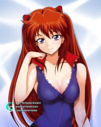 1girls anime asuka_langley_sohryu bodypillow breasts cleavage cute dakimakura female female_only fully_clothed long_hair looking_at_viewer medium_breasts mitgard-knight neon_genesis_evangelion oppai purple_eyes redhead solo