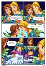 2019 2girls 5:7 5_panel_comic alternate_version_available arabatos arms_around_neck artist_name blackmail blonde_hair blonde_hair_female box breasts brown_hair brown_hair_female cornelia_hale disney fairy fairy_wings female female_only glistening_clothing glistening_shoulders glistening_skin irma_lair jpeg long_blonde_hair long_brown_hair long_hair medium_breasts multiple_girls open_mouth page_2 page_number questionable shiny_body shiny_clothes shiny_face shiny_hair signature smiling_at_another spanish_dialogue spanish_text speech_bubble talking_to_another teenage_girl teenager vercomicsporno visible_teeth w.i.t.c.h. wings