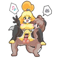 1:1 accessory animal_crossing armwear bell blush breasts brother brother_and_sister brother_penetrating_sister canid canine canis censor_bar censored clothing digby_(animal_crossing) domestic_dog duo elbow_gloves emoticon female garter_straps genitals gloves hair_accessory hairband handwear humanoid_genitalia incest isabelle_(animal_crossing) leggings legwear lingerie male male/female mammal nintendo open_mouth penetration penis sex shih_tzu sibling simple_background sister speech_bubble stand_and_carry_position standing standing_sex thighhighs tod_d toy_dog vaginal_penetration video_games white_background